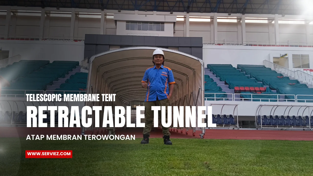 Retractable telescopic tunnel membrane tent (9)